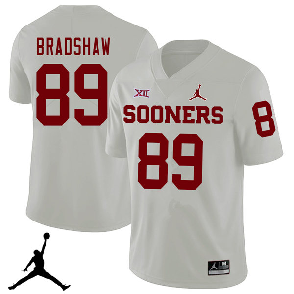 Oklahoma Sooners #89 Malik Bradshaw 2018 College Football Jerseys Sale-White
